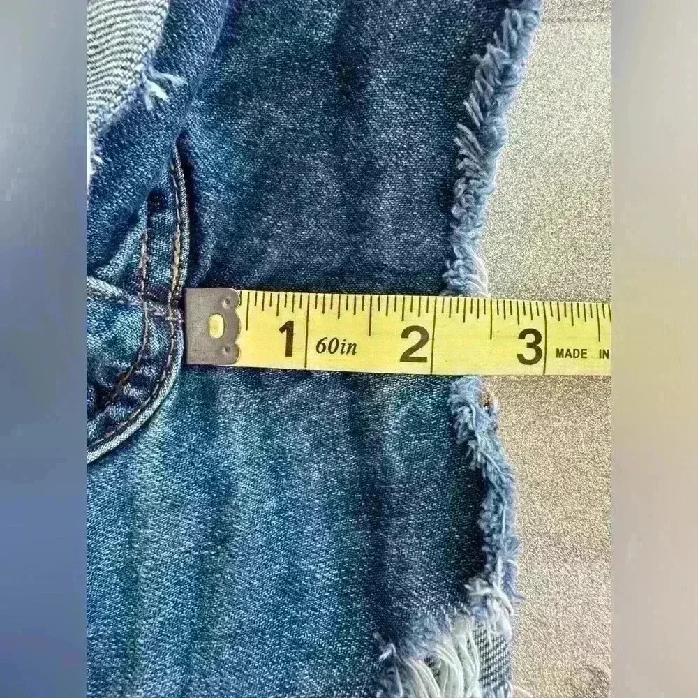 Nature Denim Distressed Button Fly Denim Short (533)